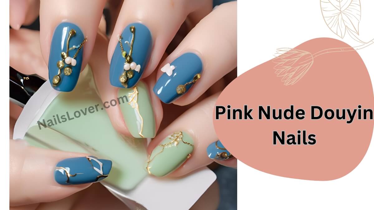 pink nude douyin nails