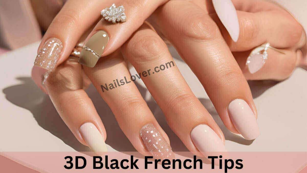 3D Black French Tips