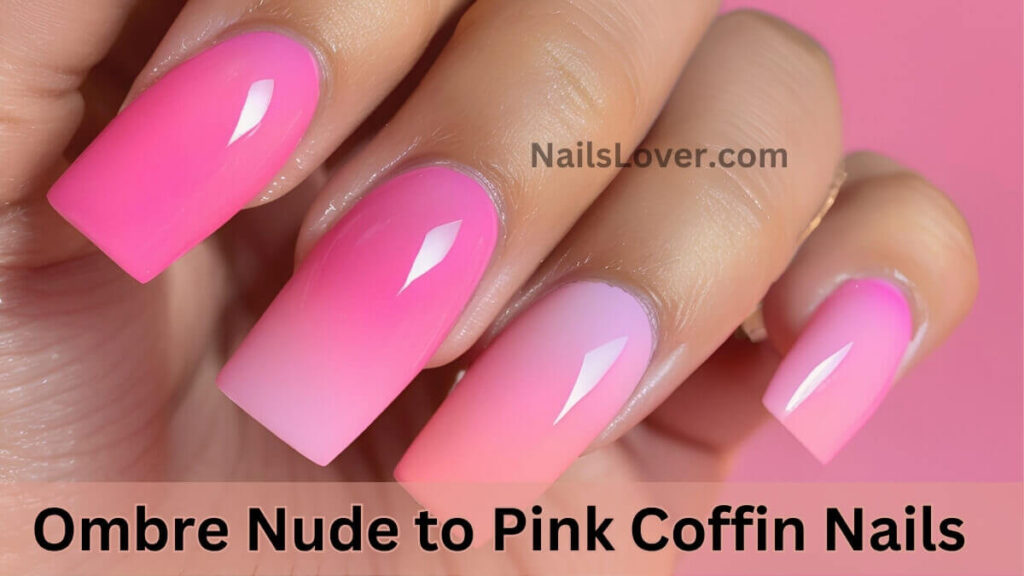 Ombre Nude to Pink Coffin Nails