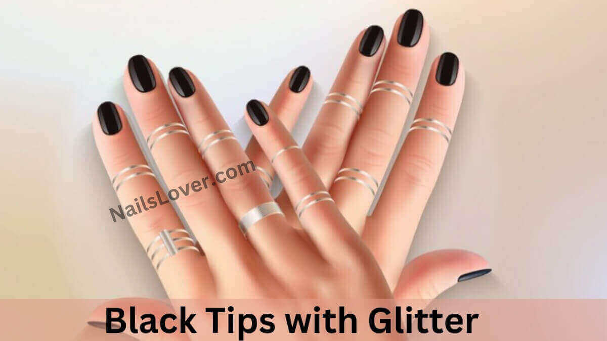 Black Tips with Glitter