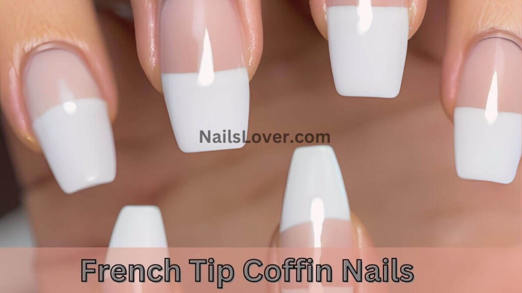 French Tip Coffin Nails