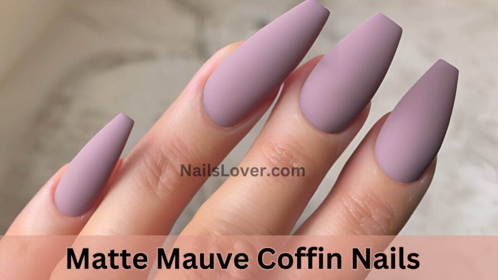 Matte Mauve Coffin Nails