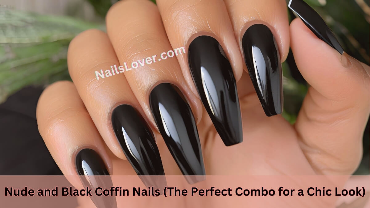 nude and black coffin nails