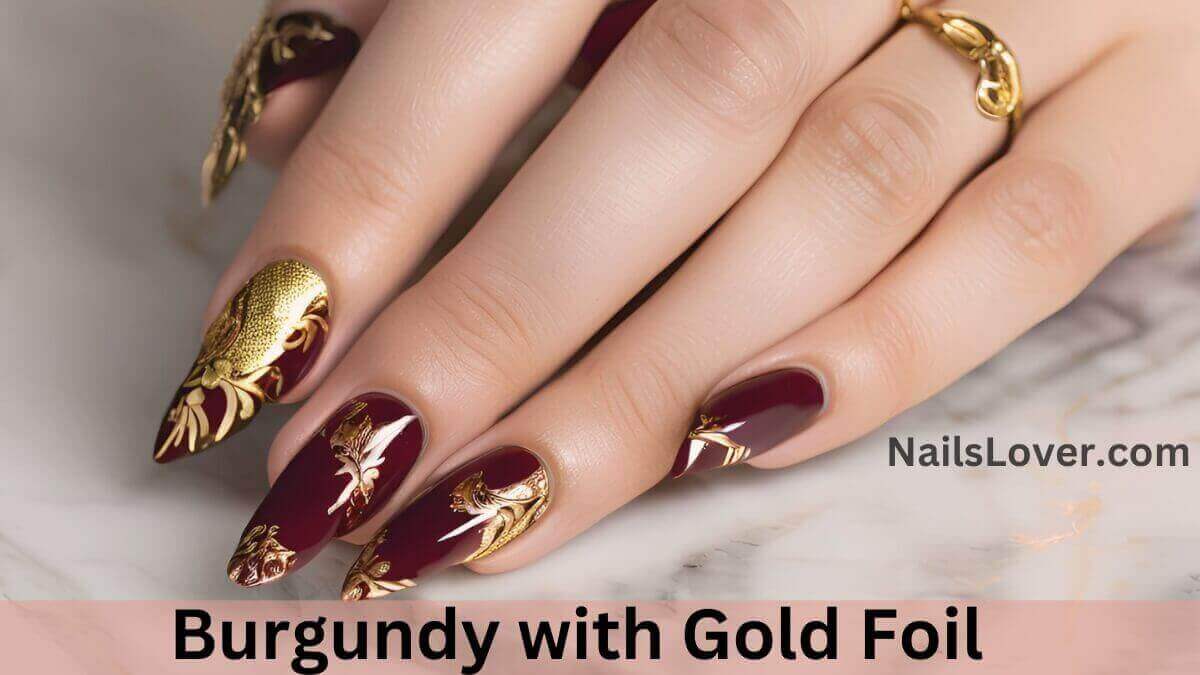 Burgundy with Gold Foil