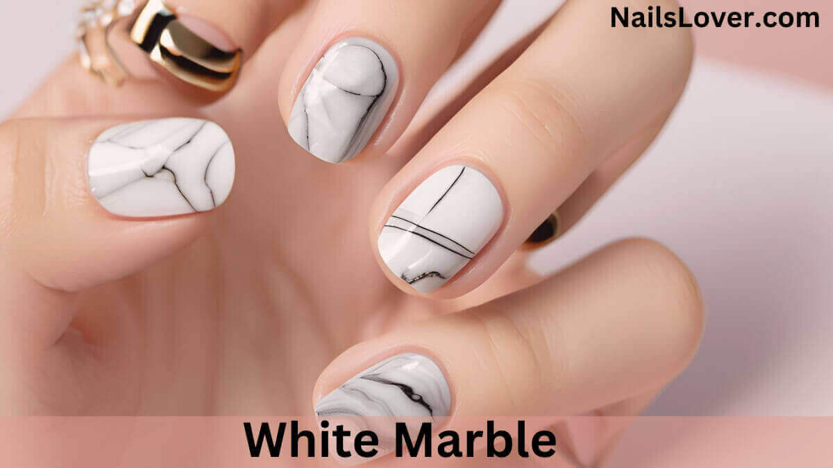 White Marble Nails