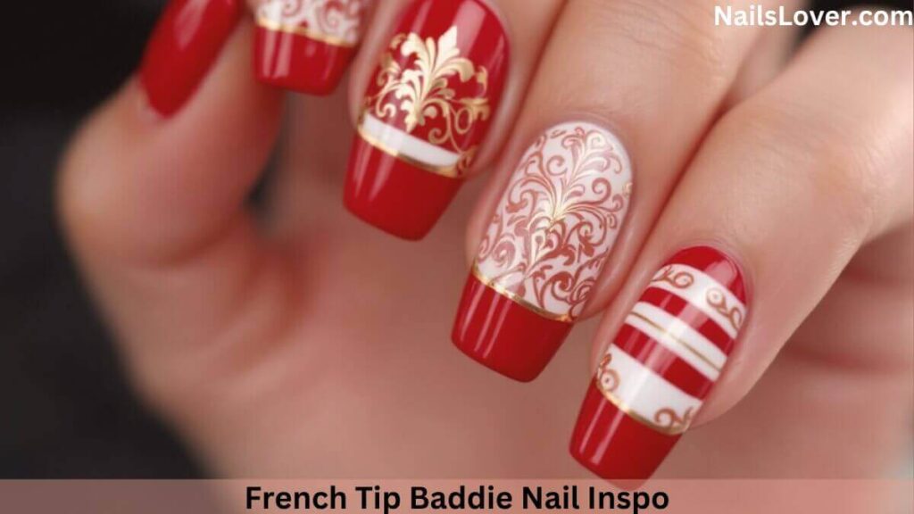 french tip baddie nail inspo