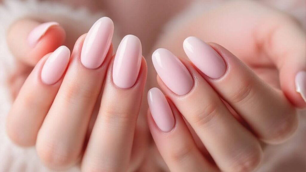 light pink acrylic nails