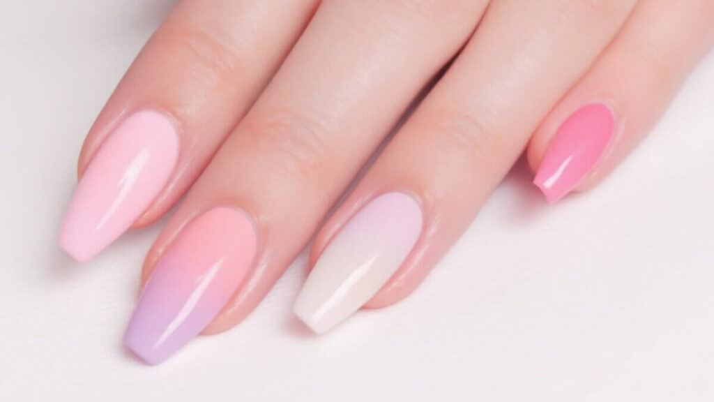 ombre pink nails