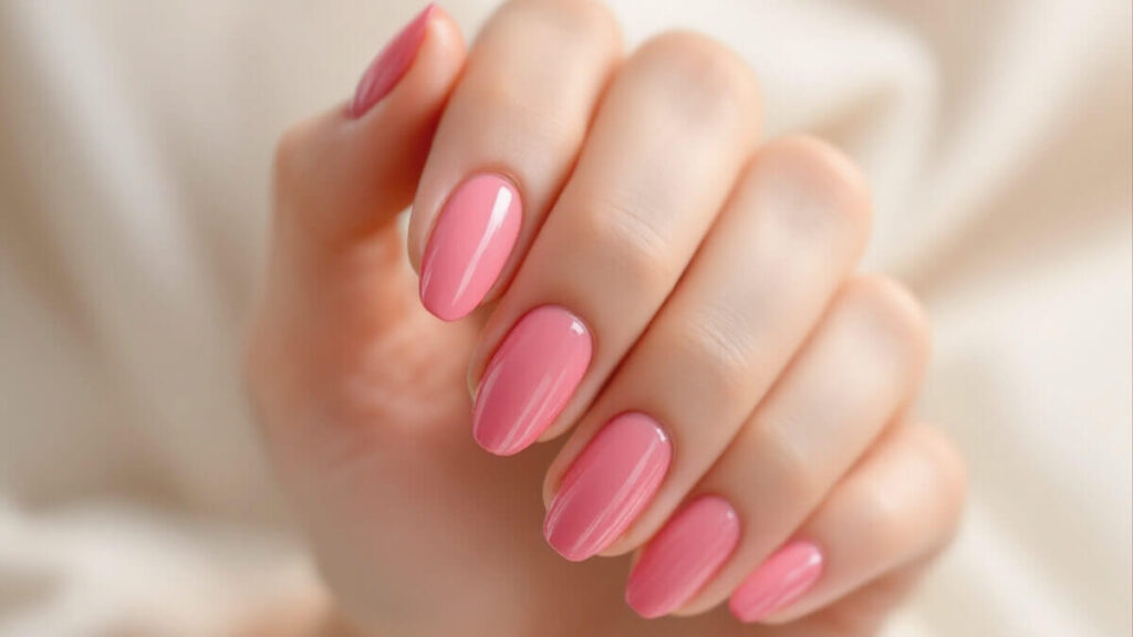 pink almond nails