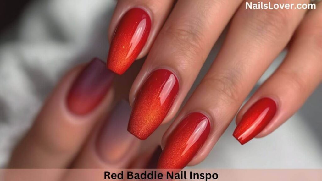 red baddie nail inspo