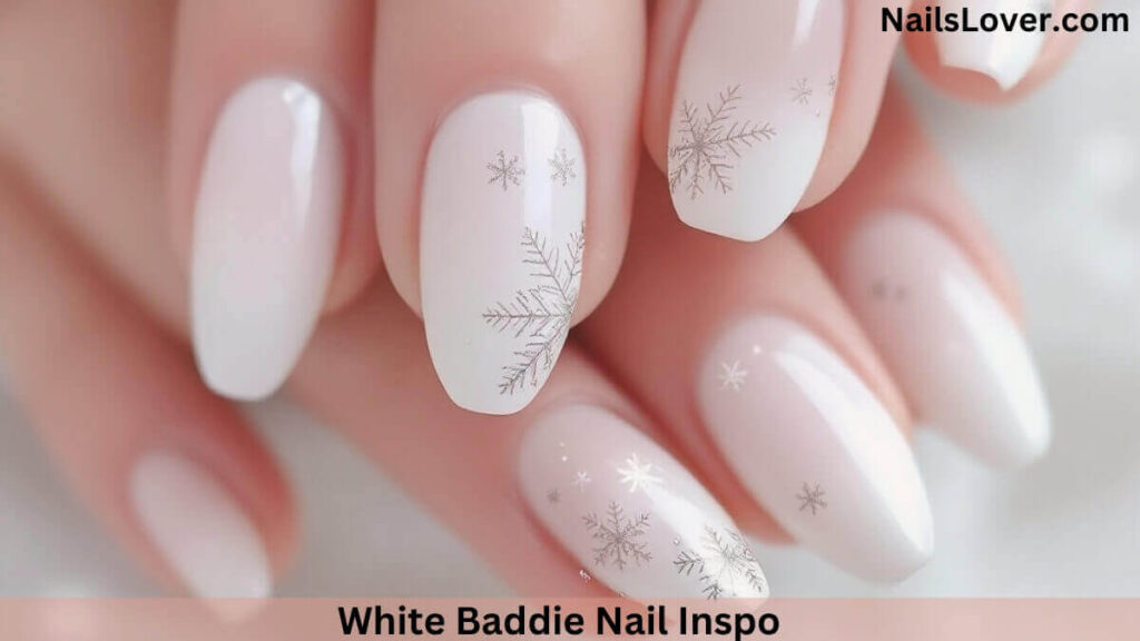 white baddie nail inspo